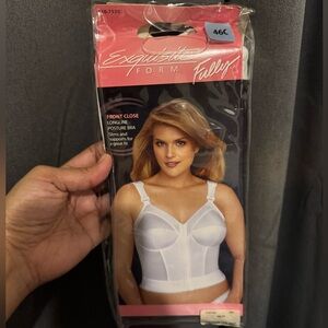 Exquisite Form Front Close Longline Bra - White